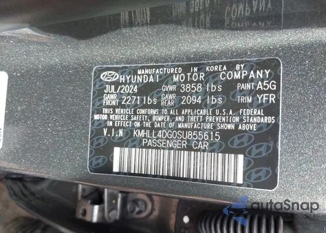 2025 Hyundai Elantra Se from USA, damaged, VIN KMHLL4DG0SU855615